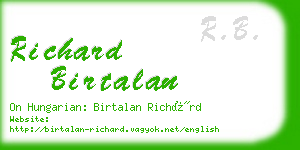 richard birtalan business card